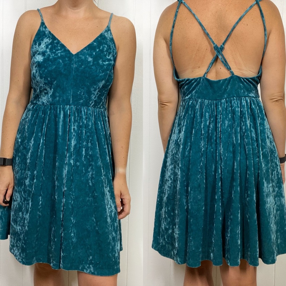 Wild Fable Crushed Velvet Fit & Flare Dress